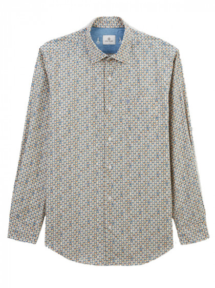 Chemise manches longues losange et pieuvre Serge Blanco