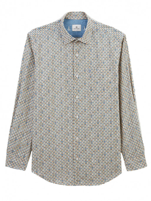 Chemise manches longues losange et pieuvre Serge Blanco