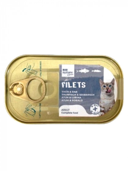 Filets adulte complet gelée thon/maquereau chat 85g Bubi Nature