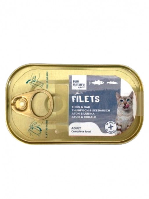 Filets adulte complet gelée thon/maquereau chat 85g Bubi Nature