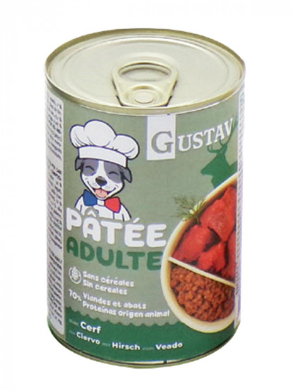 Pâtée pour chien adulte cerf 400g Gustav