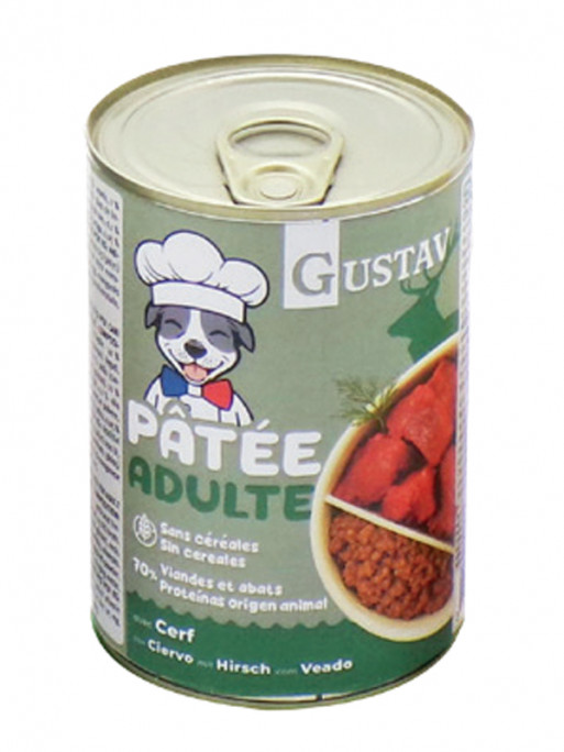 Pâtée pour chien adulte cerf 400g Gustav