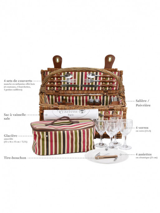 Panier pique-nique Montmartre 4 personnes Les Jardins de la Comtesse