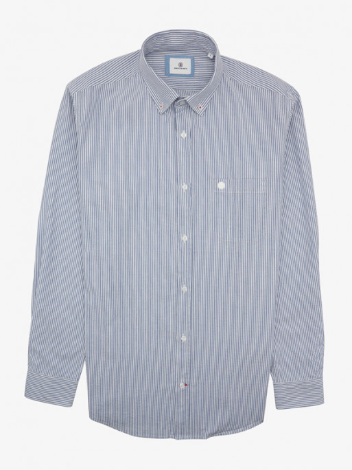 Chemise manches longues Oxford rayée Serge Blanco
