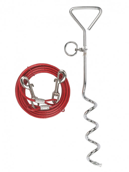 Laisse d'attache 6m à encrage spirale Kerbl