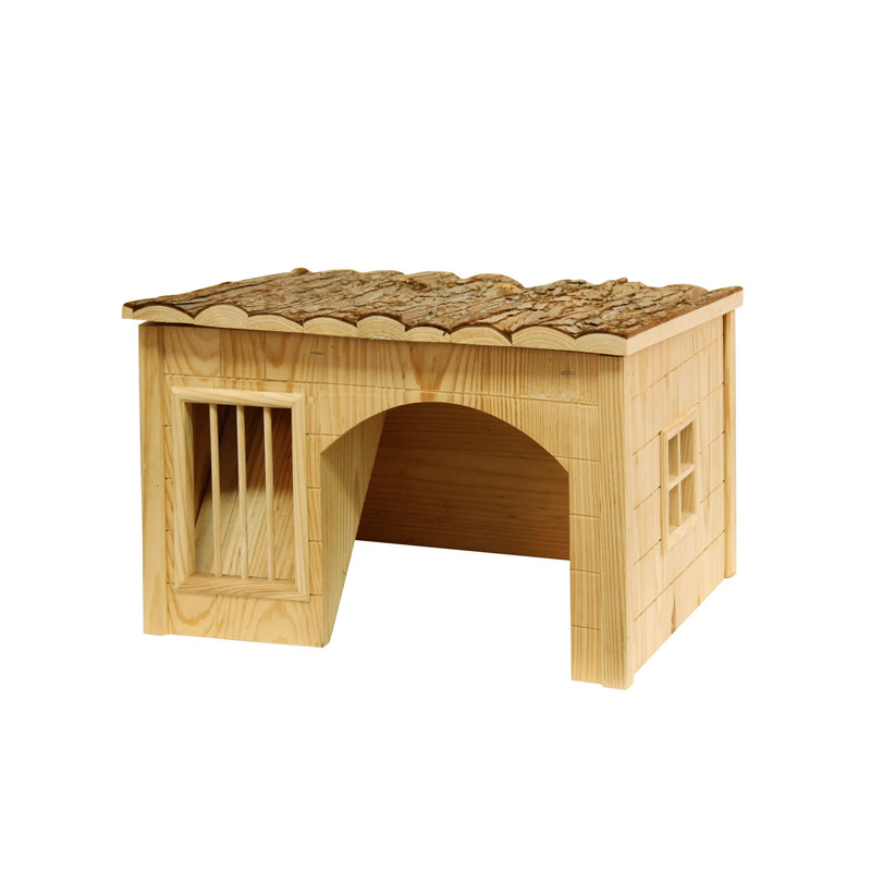 Maison avec râtelier à foin rongeur Nature Kerbl