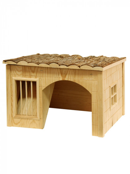 Maison avec râtelier à foin rongeur Nature Kerbl