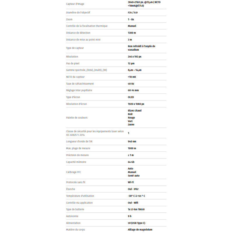 Jumelles thermiques Draco D225N 4K Pixfra