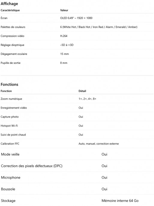 Monoculaire thermique Sirius SA435 Pixfra