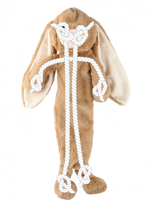 Jouet lapin avec corde 54cm Nobby
