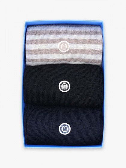 Pack de chaussettes x3 unies et rayées SS26 Serge Blanco
