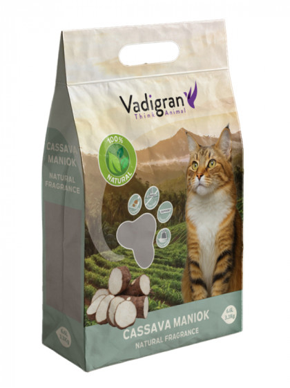 Litière Cassava Premium 3.3kg - 6.6L Vadigran