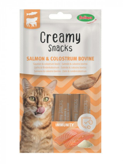 Creamy Snacks Chat x4 saumon/poudre de colostrum bovin 60g Bubimex