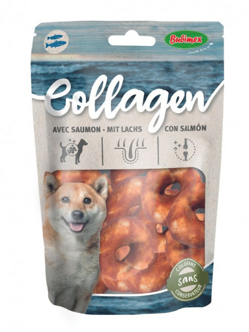 Collagène rings au saumon x18 Ø3cm Bubimex