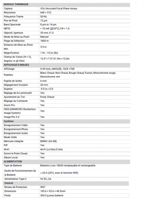 Monoculaire de vision thermique LYNX LQ35 3.0 HikMicro