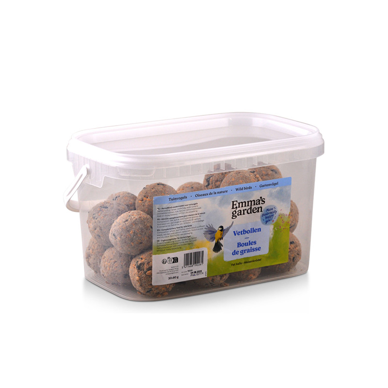 Seau de boules de graisses pour oiseaux 30x80g Emma's Garden