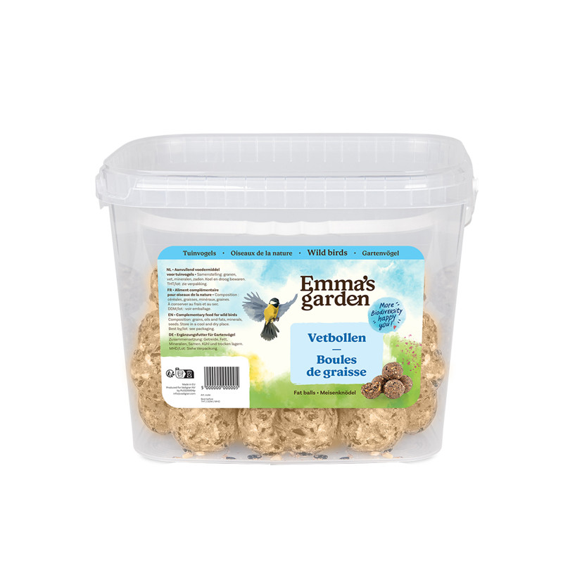 Seau de boules de graisses pour oiseaux 50x80g Emma's Garden