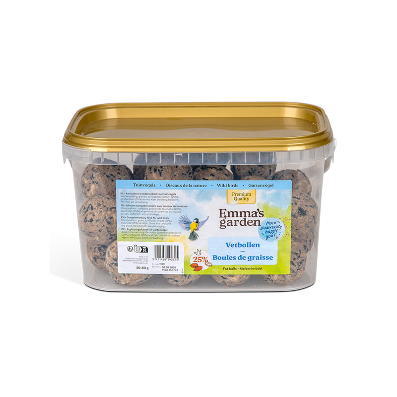 Seau de boules de graisse Premium 30x80g Emma's Garden