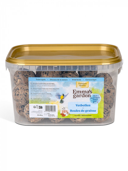 Seau de boules de graisse Premium 30x80g Emma's Garden