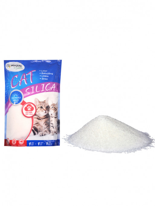 Litière pour chat Silica perles fines 2kg Vadigran