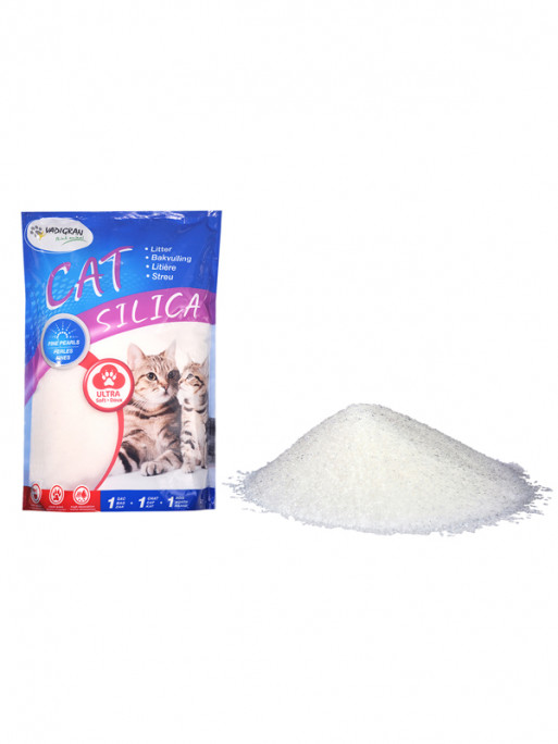 Litière pour chat Silica perles fines 15kg Vadigran