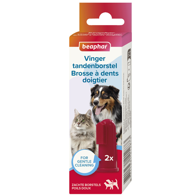 Brosse à dents doigtier pour chiens et chats x2 Beaphar