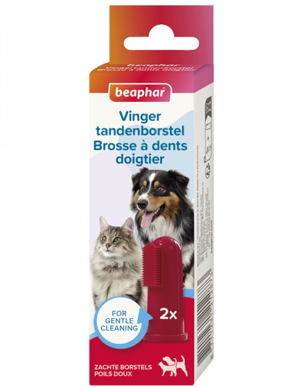 Brosse à dents doigtier pour chiens et chats x2 Beaphar
