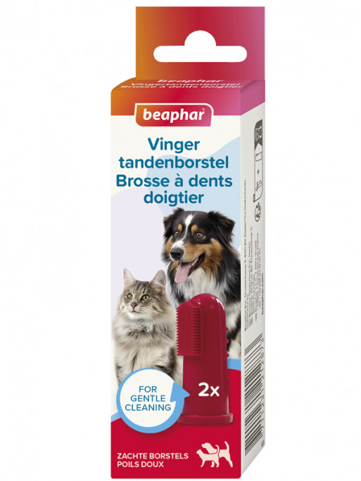 Brosse à dents doigtier pour chiens et chats x2 Beaphar
