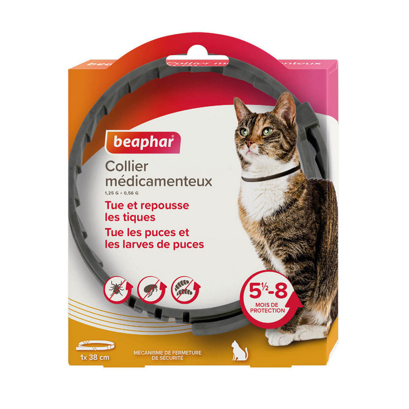 Collier médicamenteux 1.25g + 056g chat Beaphar