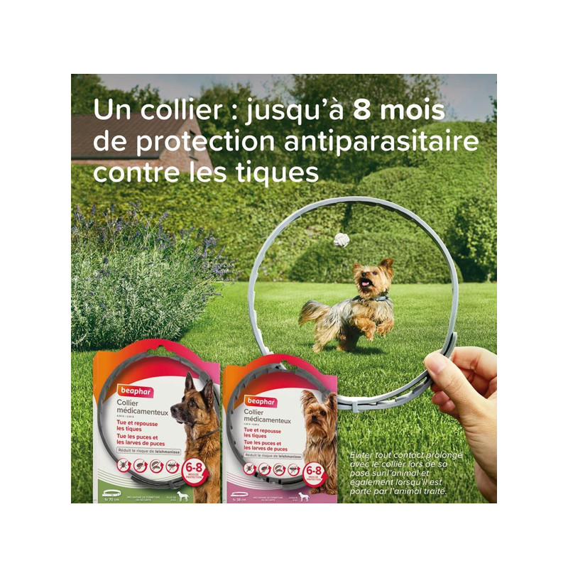Collier médicamenteux 4.5g + 2.03g chien Beaphar