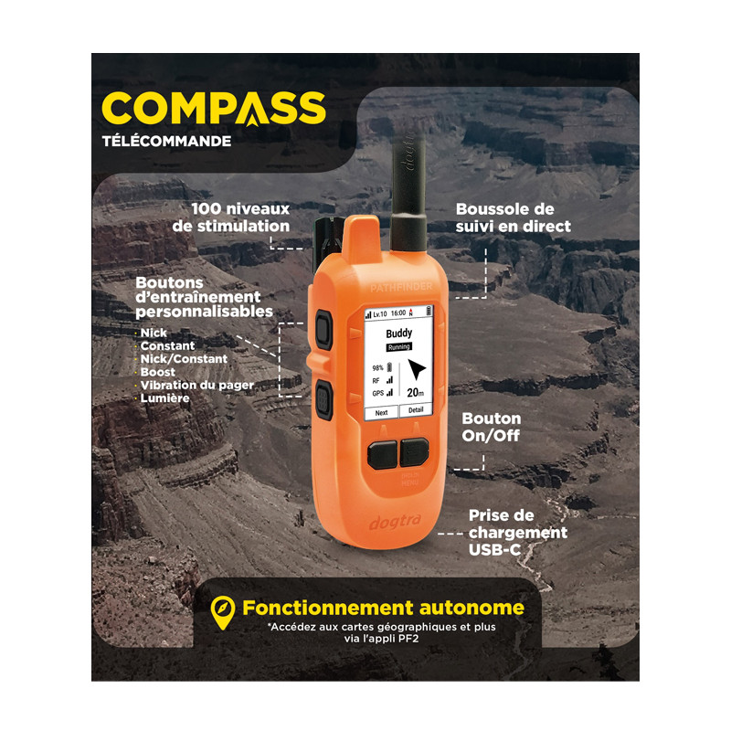 Pack de dressage et repérage Pathfinder 2 Compass Dogtra