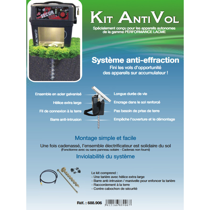 Kit antivol tariere+manivelle Lacmé