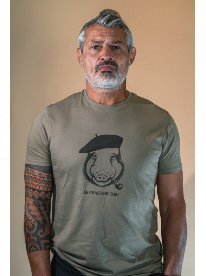 T-shirt Sanglier avec pipe Le Chasseur Chic