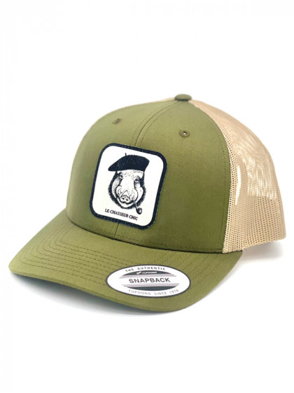 Casquette Sanglier avec pipe le Chasseur Chic