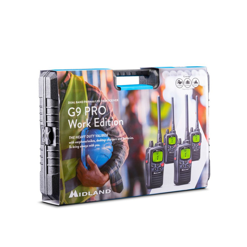 Lot de 4 talkies-walkies G9 Pro Work Edition Midland