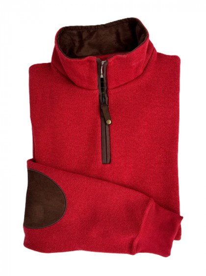 Sweat col zippé + coudes Lovergreen