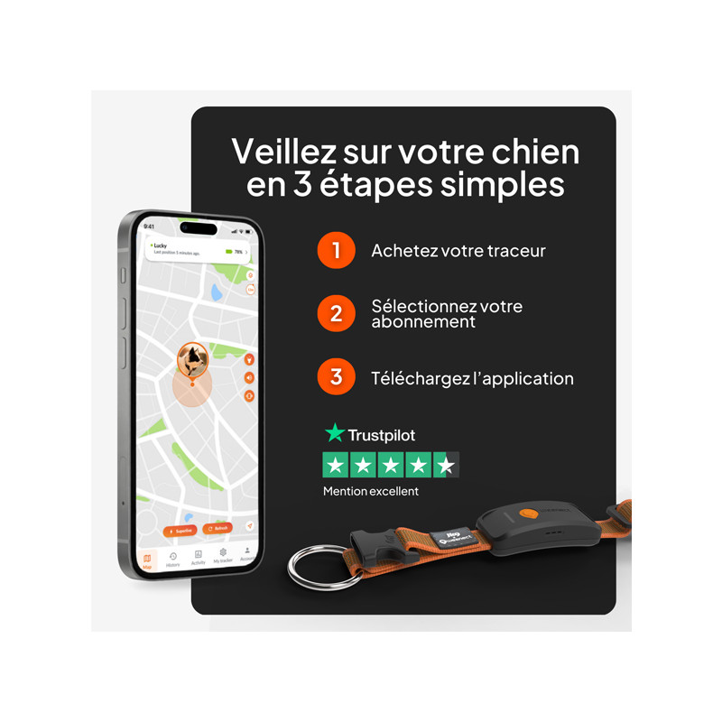Collier avec traceur GPS XT chien Weenect