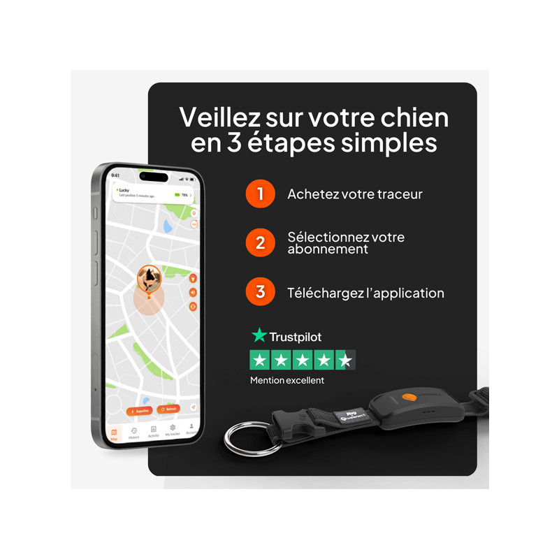 Collier avec traceur GPS XT chien Weenect