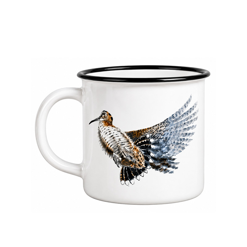 Mug métal émaillé ''Bécasse en vol'' by Walter Arlaud