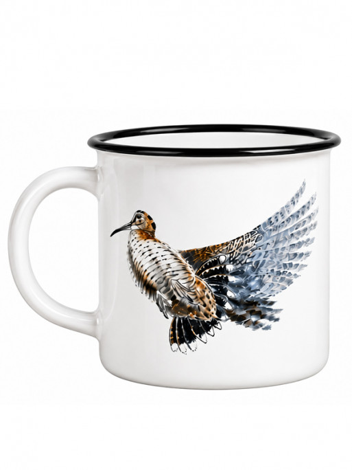 Mug métal émaillé ''Bécasse en vol'' by Walter Arlaud