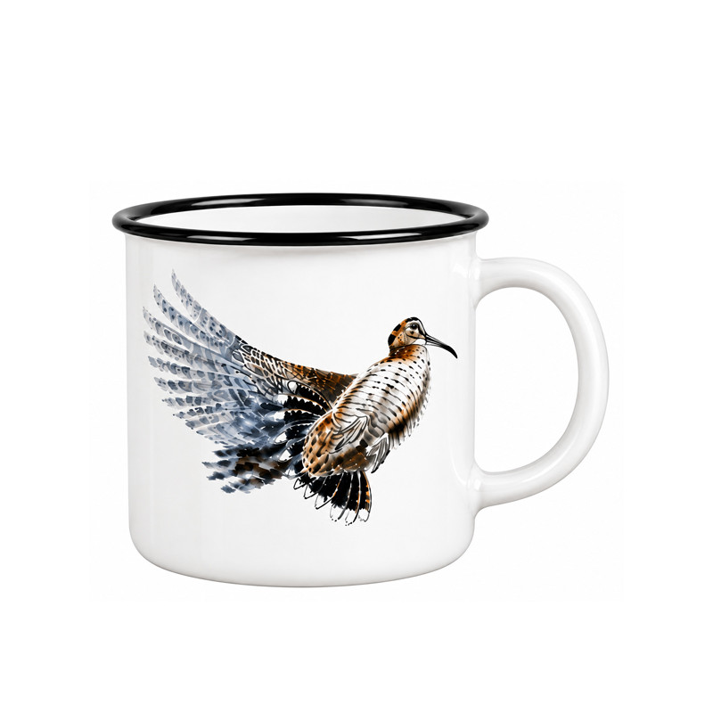Mug métal émaillé ''Bécasse en vol'' by Walter Arlaud