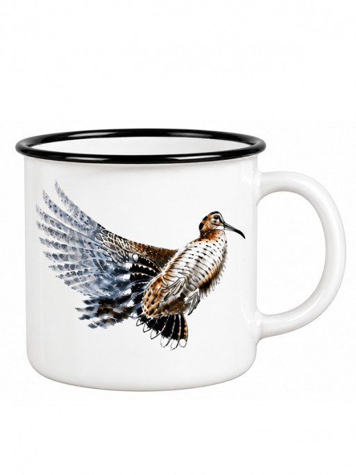 Mug métal émaillé ''Bécasse en vol'' by Walter Arlaud