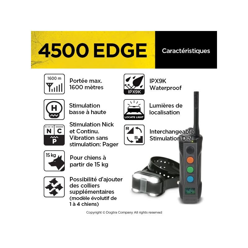 Pack de dressage 4500 Edge 1 chien Dogtra