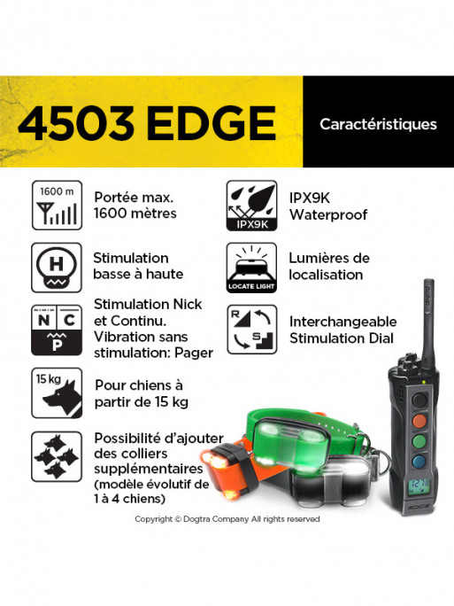 Pack de dressage 4503 Edge 3 chiens Dogtra