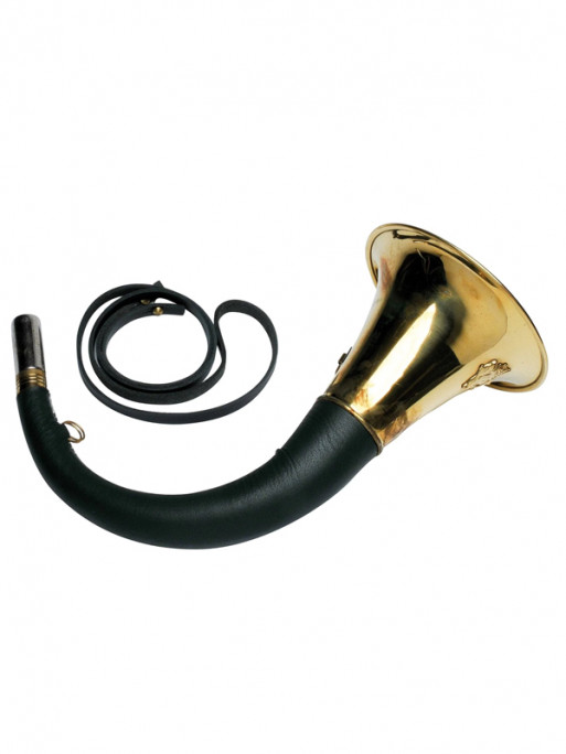Corne laiton cintrée gainée 50cm forme cor Januel