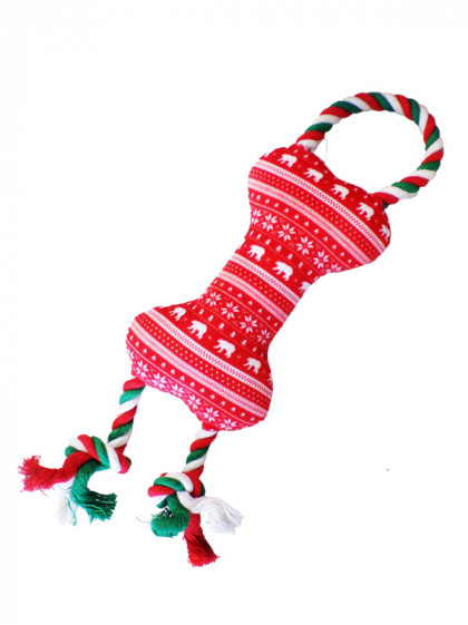 Peluche os avec corde à motif 28cm XMAS Bubimex