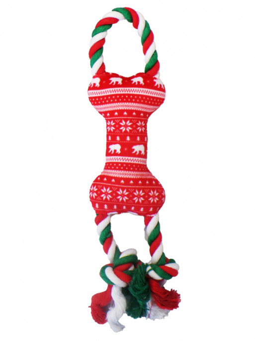 Peluche os avec corde à motif 40cm XMAS Bubimex