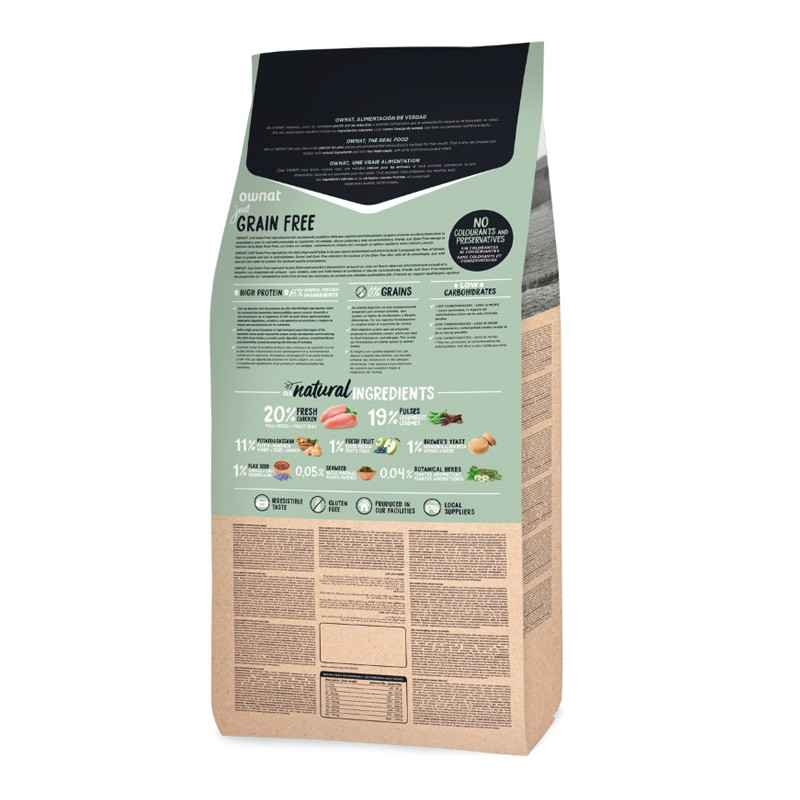 Croquettes Just Grain Free Adult Chicken Ownat 14kg