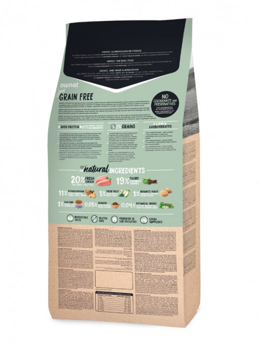 Croquettes Just Grain Free Adult Chicken Ownat 14kg