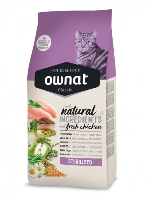 Croquettes chat Classic Sterilized Ownat 15kg
